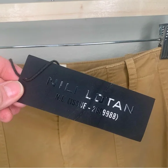 NWT NILI LOTAN Jenna Slim Pants in “Fawn” Cotton Ankle Raw Hem Size 12 - Picture 7 of 11